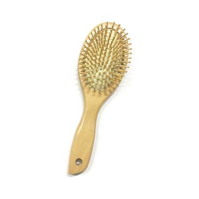 Handle For Bamboo Paddle Hair Brush Logo Oval Wooden Hair Brush Air Cushion Comb