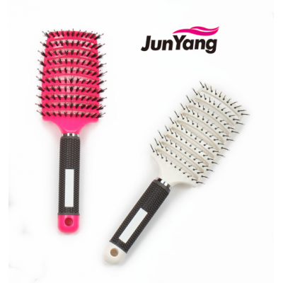 Soft-touch plastic vent hair brush